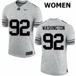 NCAA Ohio State Buckeyes Women's #92 Adolphus Washington Gray Nike Football College Jersey HUA7145DN